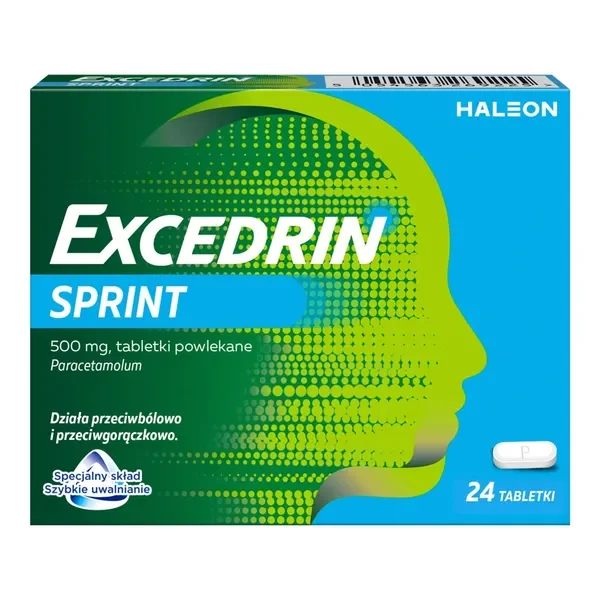 Paracetamol 500 mg 24 tabletki [Excedrin Sprint] - Excedrin