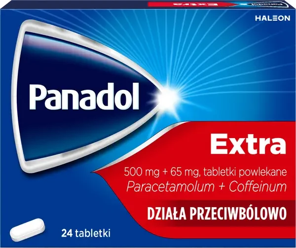 Paracetamol 500 mg + Kofeina 65 mg 24 tabletki [Panadol] - Panadol