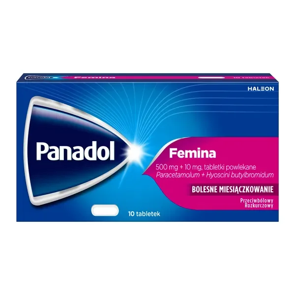 Paracetamol 500mg + Hioscyny butylobromek 10mg 10 tabletek [Panadol] - Panadol