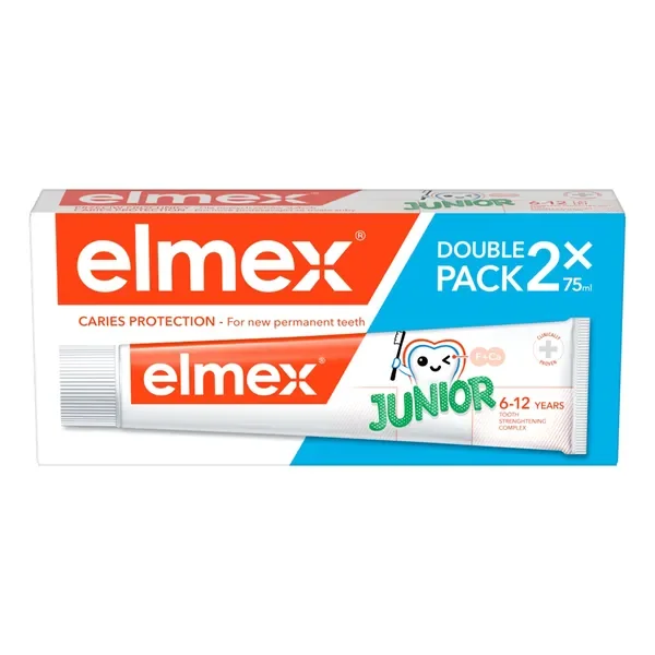 Pasta do zębów Junior 1450 ppm fluoru 2x75ml [Elmex] - Elmex