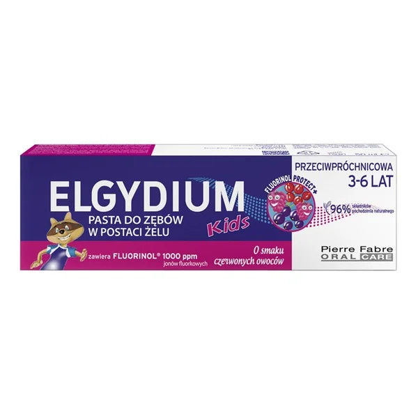 Pasta w żelu do zębów dla dzieci 3-6 lat czerwone owoce 50ml [Elgydium] - Elgydium