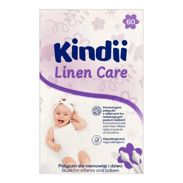 Patyczki higieniczne dla niemowląt i dzieci 60 szt. [Kindii] - Kindii