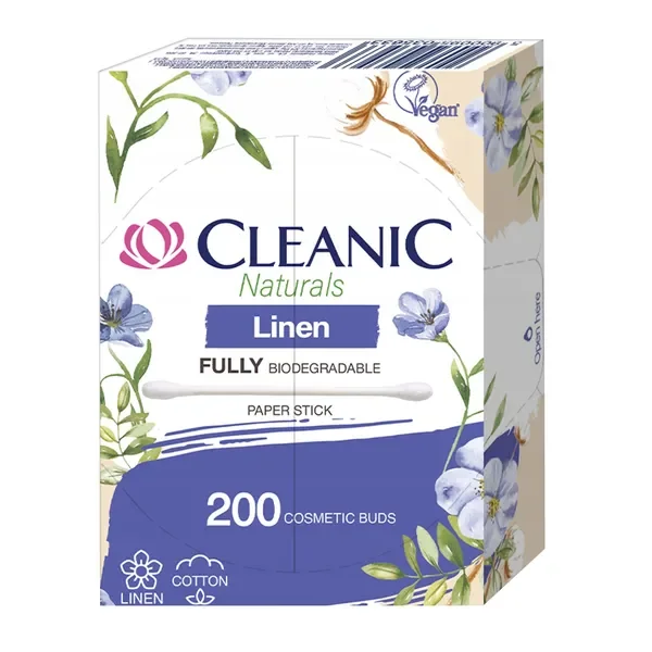 Patyczki higieniczne Naturals Linen 200 szt. [Cleanic] - Cleanic