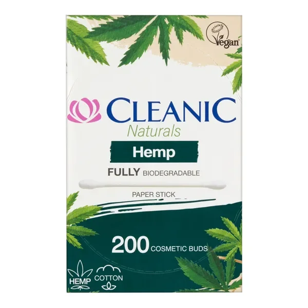 Patyczki higieniczne z włóknami konopnymi 200 szt. [Cleanic] - Cleanic