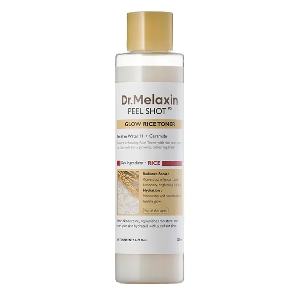 Peel Shot Glow White Rice Toner rozświetlający tonik z ekstraktem z białego ryżu 200ml [Dr.Melaxin] - Dr.Melaxin