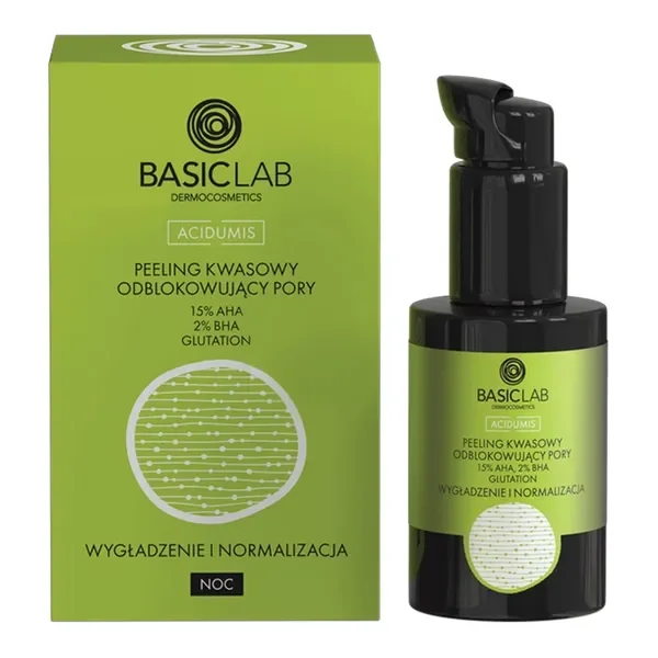 Peeling kwasowy odblokowujący pory z 15% AHA i 2% BHA 30ml [BasicLab] - BasicLab