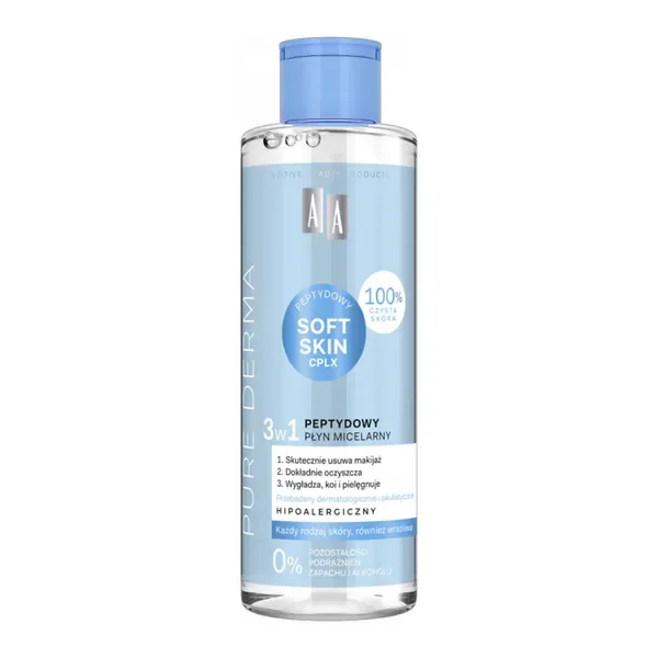Peptydowy płyn micelarny 3w1 200ml [AA Pure Derma] - AA