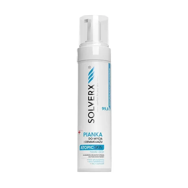 Pianka do mycia i demakijażu twarzy i oczu 200ml [Solverx] - Solverx