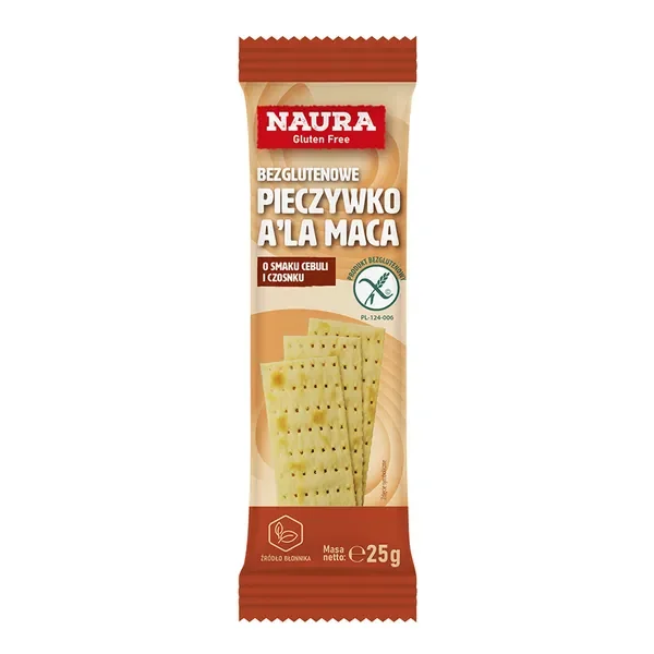 Pieczywko a'la maca bezglutenowe o smaku cebuli i czosnku 25g [Naura] - Naura