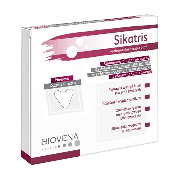 Plaster silikonowy na blizny i zmarszczki dekoltu 13x14cm [Sikatris] - Sikatris