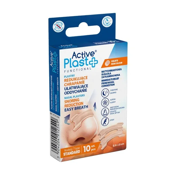 Plastry ułatwiające oddychanie Standard 5,6x1,8cm 10szt [Active Plast] - Active Plast