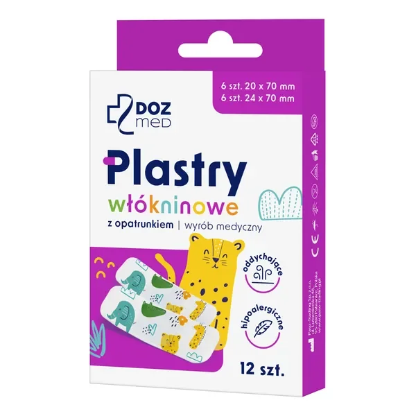 Plastry włókninowe z opatrunkiem 12 szt. [DOZ Med] - DOZ Med