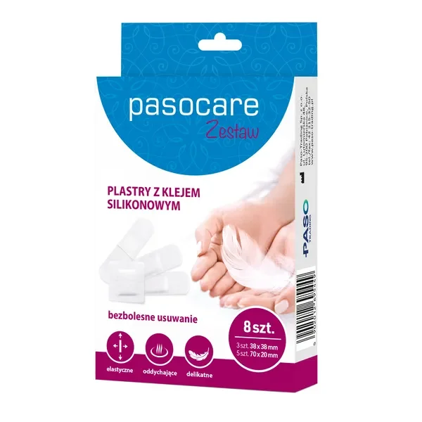 Plastry z klejem silikonowym 8 szt. [Pasocare] - Pasocare