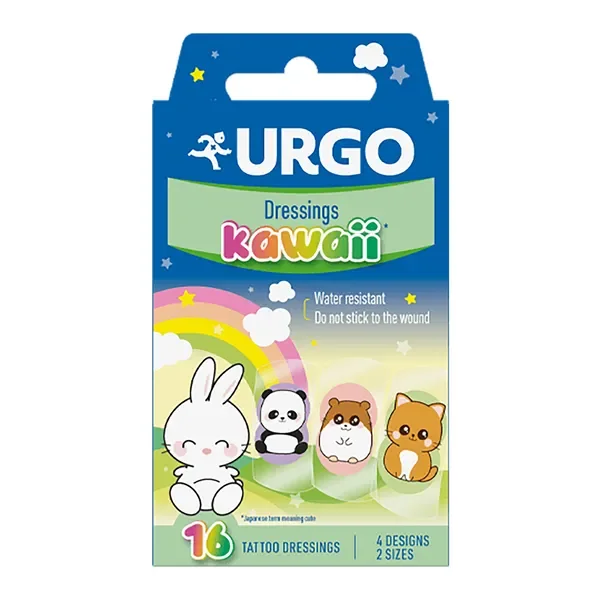 Plastry z opatrunkiem dla dzieci Kawaii 16 szt. [Urgo] - Urgo