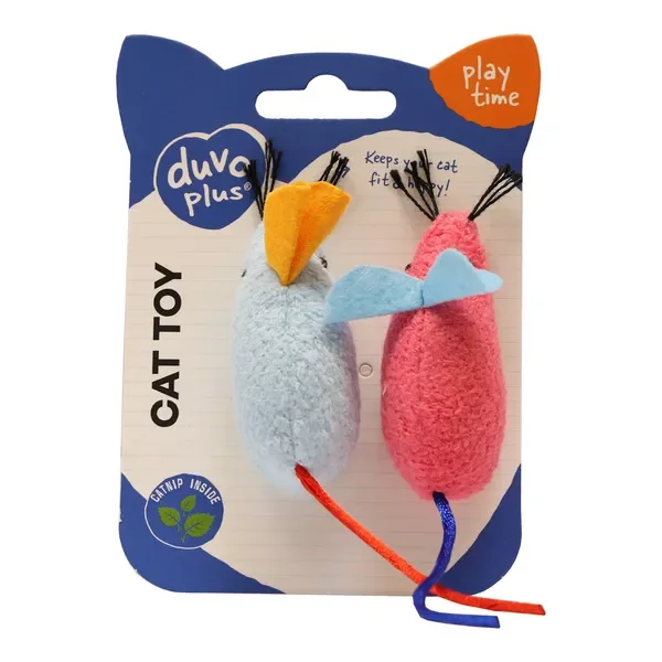 Pluszowe Myszki zabawka dla kota z kocimiętką 2 szt. [Duvoplus] - Duvoplus