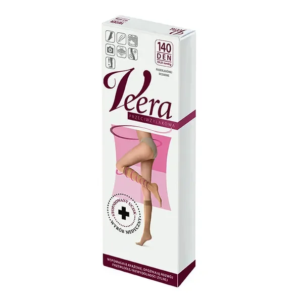 Podkolanówki przeciwżylakowe 140 DEN rozmiar 3/4 [Veera] - Veera