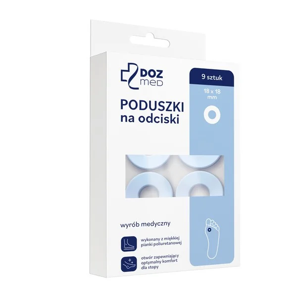 Poduszki na odciski 18mm x 18mm 9szt [DOZ Med] - DOZ Med