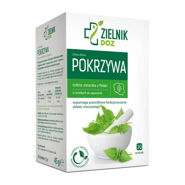 Pokrzywa zioła do zaparzania 1,5g 30 saszetek [ZIELNIK DOZ] - ZIELNIK DOZ