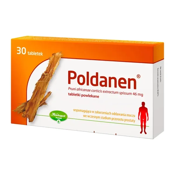 Poldanen wyciąg z kory śliwy afrykańskiej 46 mg 30 tabletek [HERBAPOL] - HERBAPOL