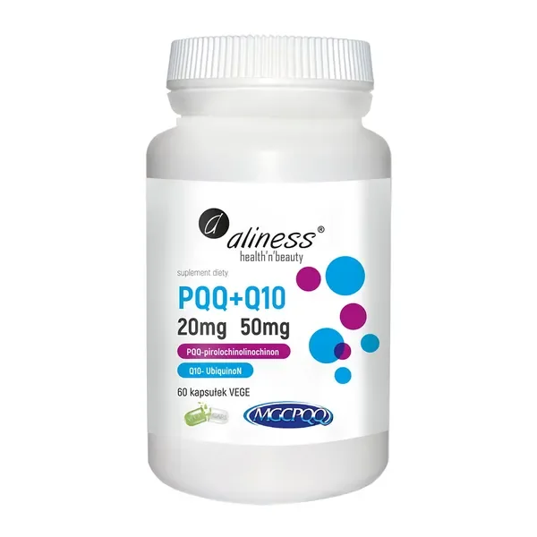 PQQ 20 mg + Koenzym Q10 50 mg 60 kapsułek [Aliness] - Aliness Health'N'Beauty