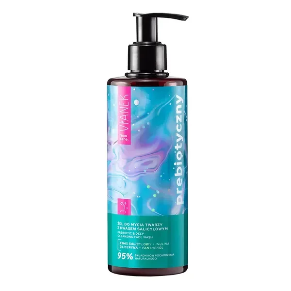 Prebiotyczny żel do mycia twarzy z kwasem salicylowym 300ml [Vianek] - Vianek