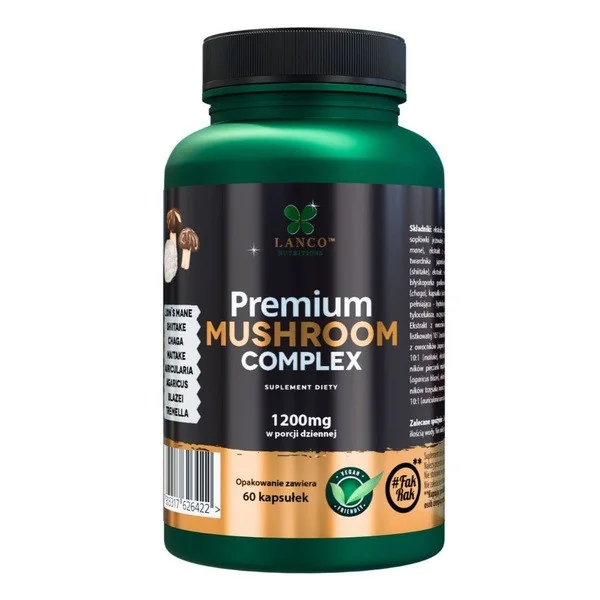 Premium Mushroom Complex 600mg 60 kapsułek [LANCO NUTRITIONS] - LANCO NUTRITIONS