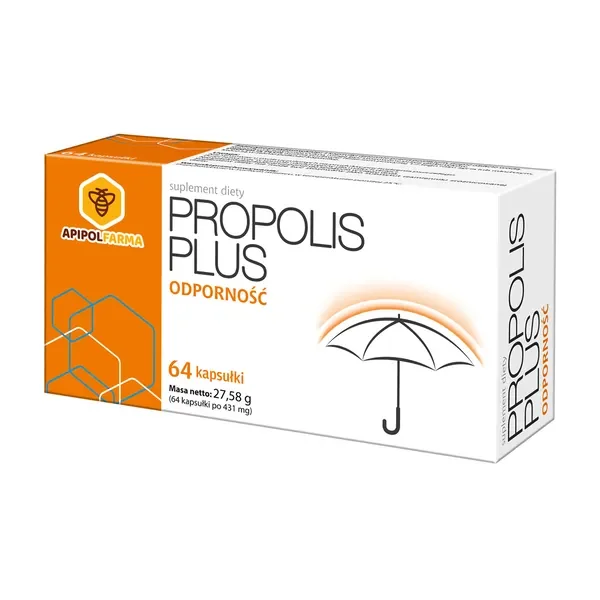 Propolis Plus z cynkiem i witaminą C 64 kapsułki [Apipol Farma] - Propolis