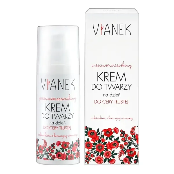 Przeciwzmarszczkowy krem do twarzy na dzień cera tłusta 50ml [Vianek] - Vianek