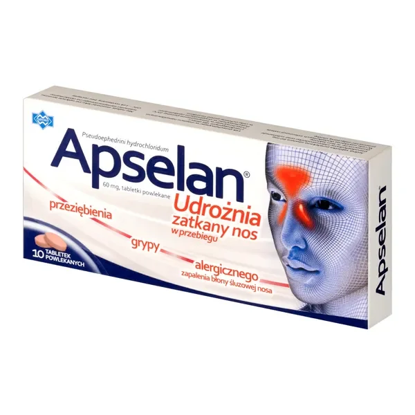 Pseudoefedryna 60 mg 10 tabletek [Apselan] - Apselan