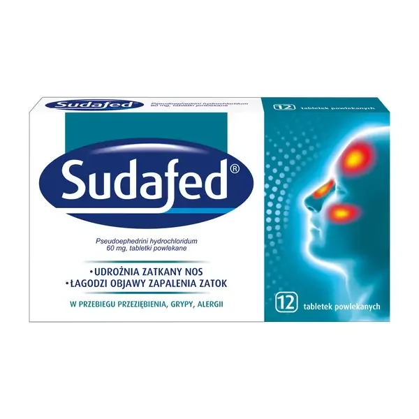 Pseudoefedryna 60 mg 12 tabletek [Sudafed] - Sudafed