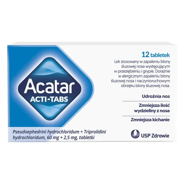 Pseudoefedryna 60mg + Triprolidyna 2,5mg 12 tabletek [Acatar] - Acatar