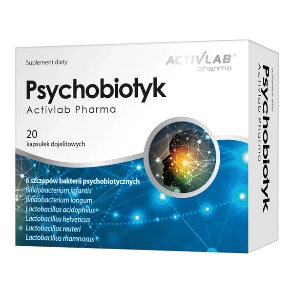 Psychobiotyk 6 szczepów bakterii probiotycznych 20 kapsułek [ActivLab Pharma] - ActivLab Pharma