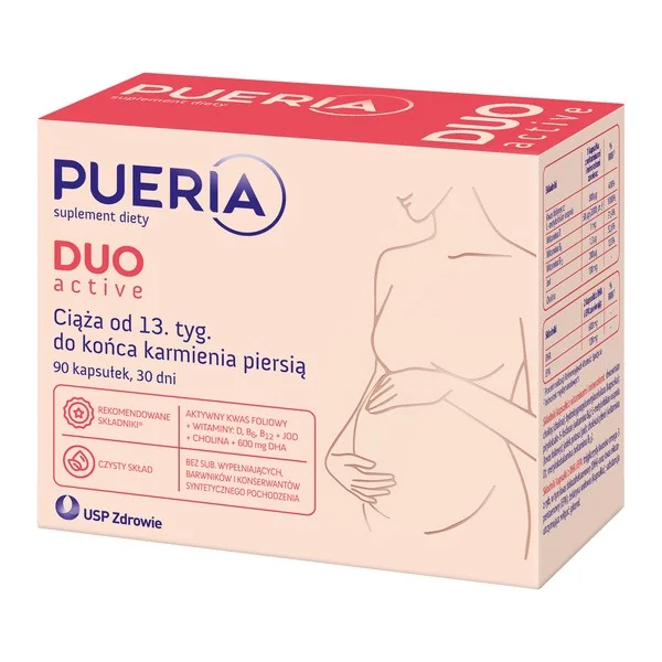 Pueria Duo Active Kompleks witamin i DHA dla ciąży 90 kapsułek [Pueria] - Pueria
