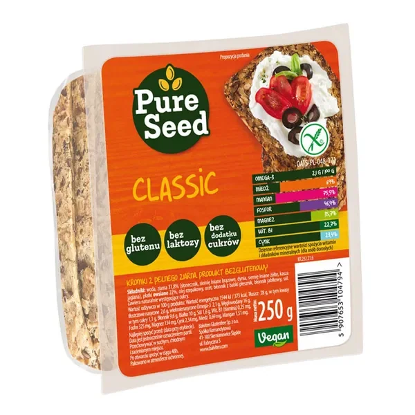 Pure Seed chleb z pełnego ziarna bezglutenowy 250g [BALVITEN] - BALVITEN