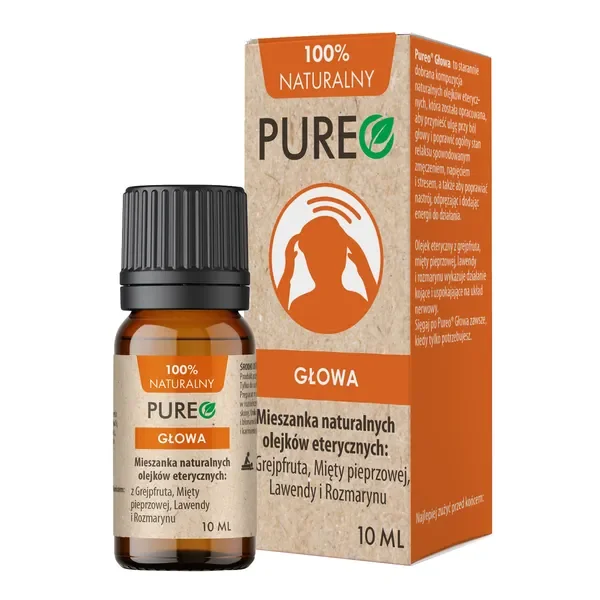 Pureo Głowa, mieszanka naturalnych olejków eterycznych 10 ml - Pureo