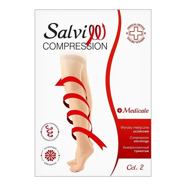 Rajstopy uciskowe CCL II jasny beż rozmiar S [Salvi Medicale 320] - Salvi