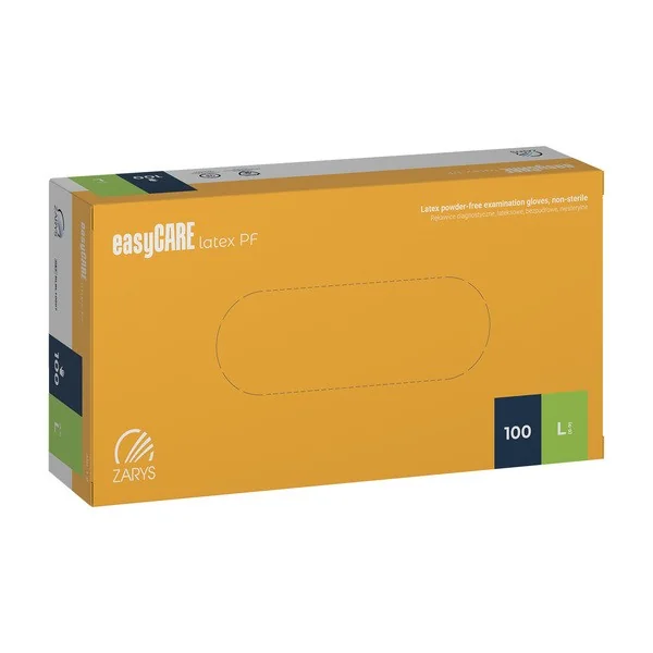 Rękawice diagnostyczne lateksowe bezpudrowe rozmiar L 100 szt [EasyCare] - EasyCare