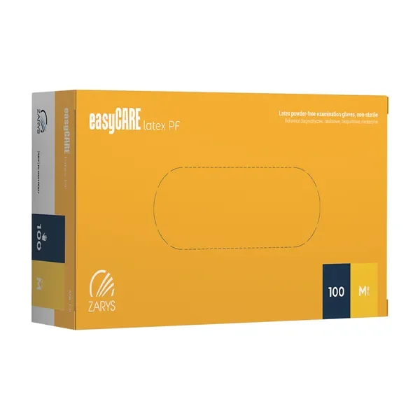 Rękawice diagnostyczne lateksowe bezpudrowe rozmiar M 100 szt [EasyCare] - EasyCare