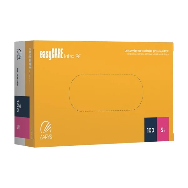 Rękawice diagnostyczne lateksowe bezpudrowe rozmiar S 100 szt [EasyCare] - EasyCare