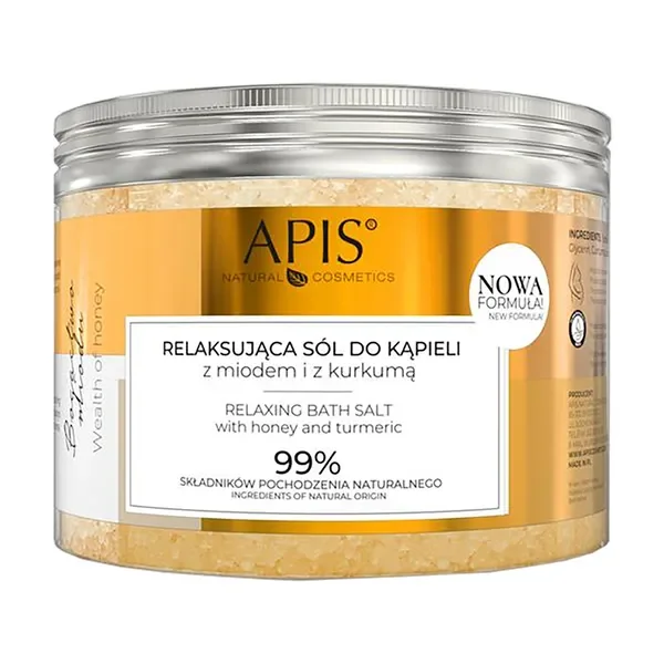 Relaksująca sól do kąpieli z miodem i kurkumą 650g [Apis] - Apis