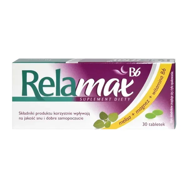 Relamax B6 Magnez Melisa Witamina B6 30 tabletek [Valeant] - Valeant