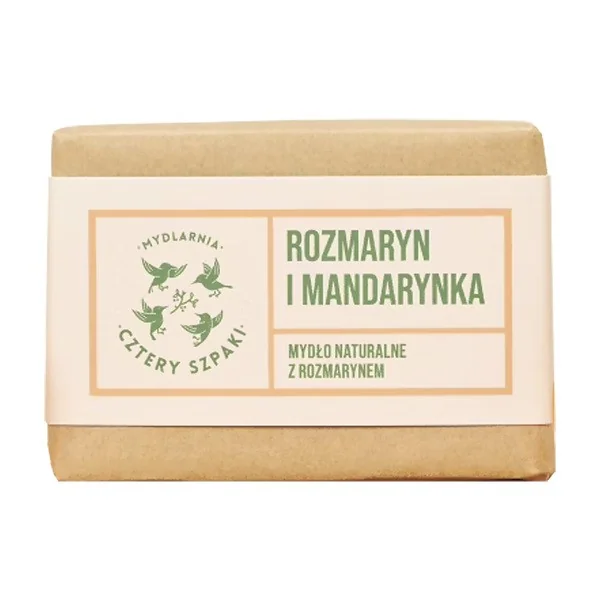 Rozmaryn i Mandarynka naturalne mydło w kostce 110g [Cztery Szpaki] - Cztery Szpaki