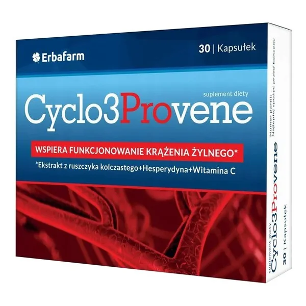 Ruszczyk kolczasty + Hesperydyna + Witamina C 30 kapsułek [Erbafarm] - Erbafarm