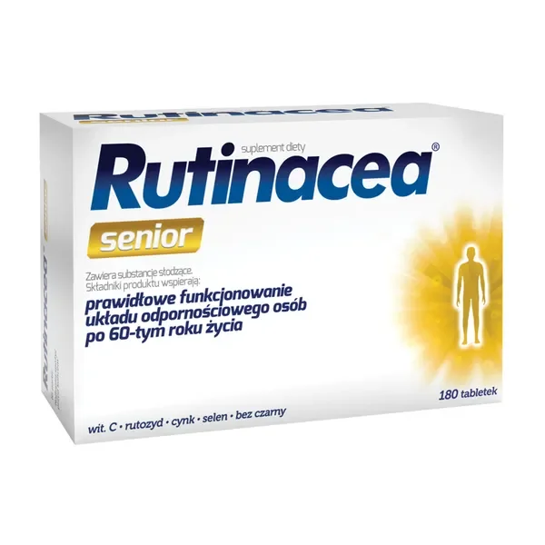 Rutinacea Senior Witamina C 60mg + Rutozyd + Cynk + Selen 180 tabletek [Rutinacea] - Rutinacea