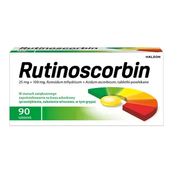 Rutinoscorbin 25mg/100mg 90 tabletek [GLAXOSMITHKLINE PHARMACEUTICALS] - GLAXOSMITHKLINE PHARMACEUTICALS