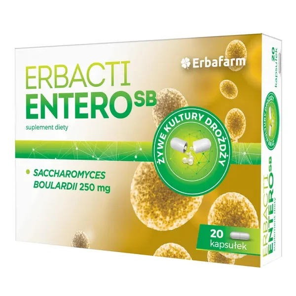 Saccharomyces boulardii 250 mg 20 kapsułek [Erbafarm] - Erbafarm