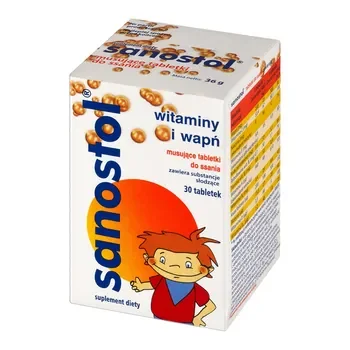 Sanostol multiwitaminy z wapniem 30 tabletek [ORIFARM HEALTHCARE A/S] - ORIFARM HEALTHCARE A/S