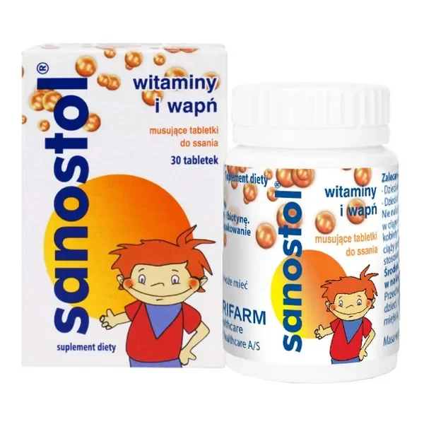 Sanostol Multiwitaminy z wapniem 30 tabletek [Sanostol] - Sanostol
