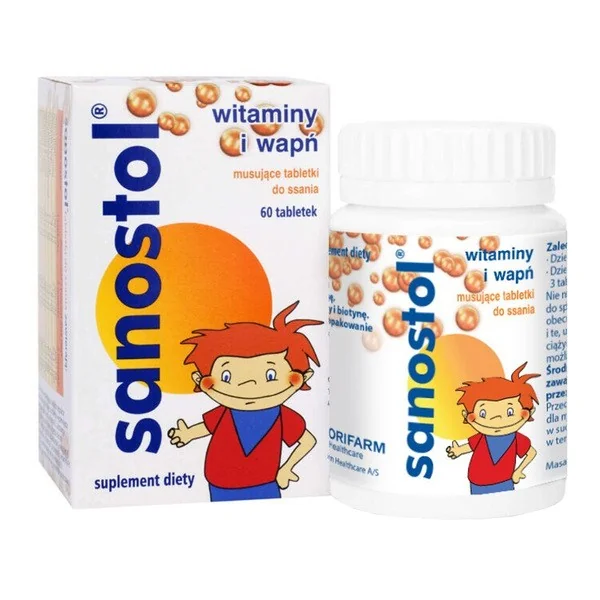 Sanostol Multiwitaminy z wapniem 60 tabletek [Sanostol] - Sanostol