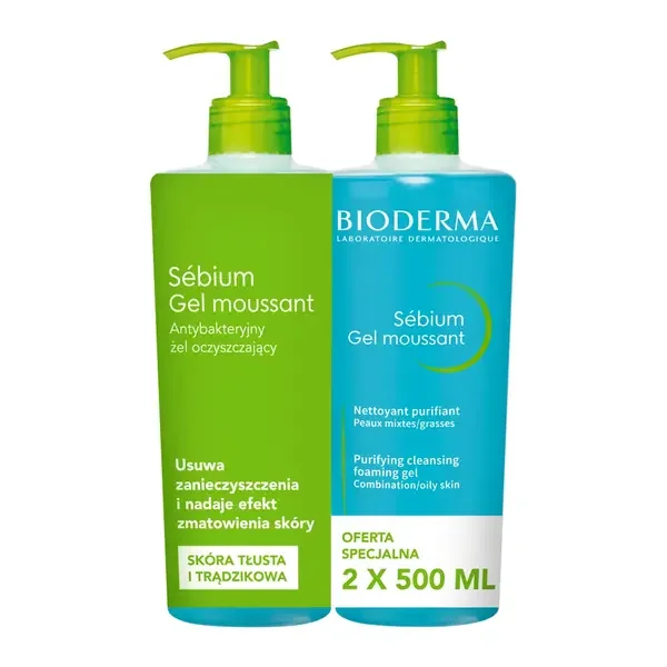 Sebium Gel Moussant żel do mycia twarzy 500ml x2 [Bioderma] - Bioderma